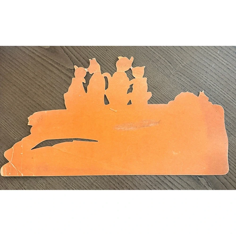 Vintage Halloween Beistle(?) Phantom Lane Black Cats Sign Decoration 14in *READ*